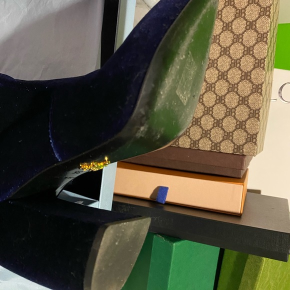 Prada Blue Velvet Boot - Picture 7 of 13